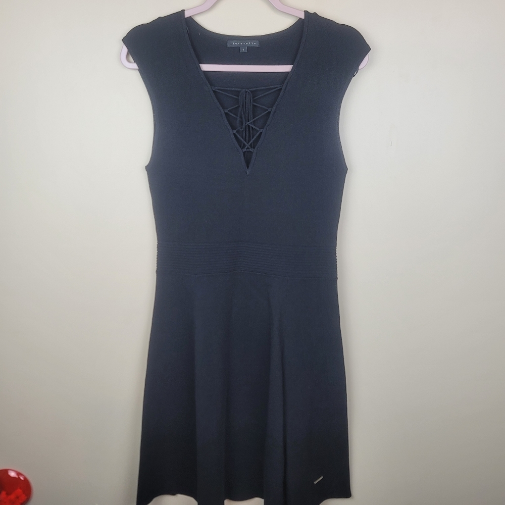 Tintoretto Black Knit Dress size L